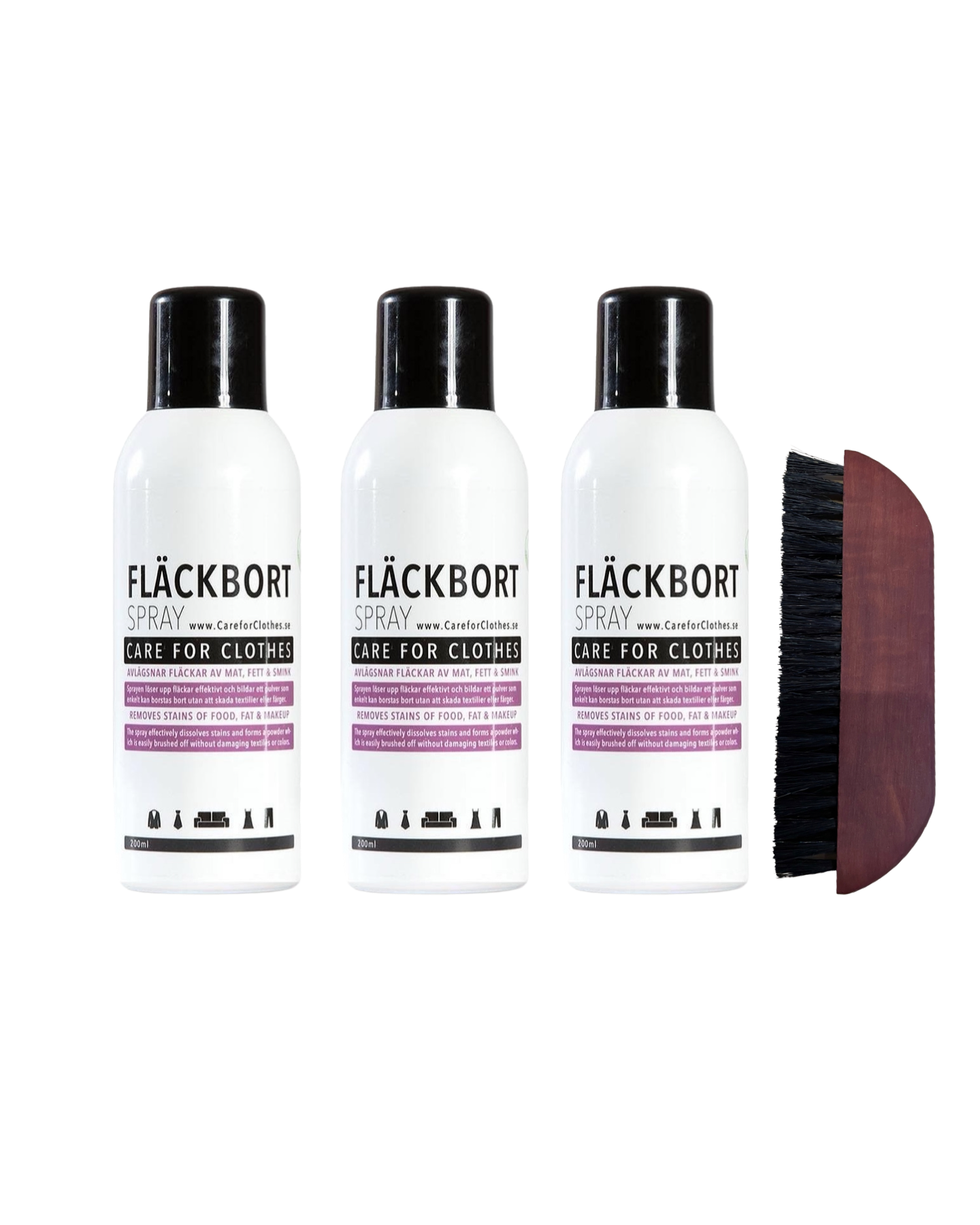 FLÄCKBORTTAGNING UTAN TVÄTT paket Fläckbort + textilborste