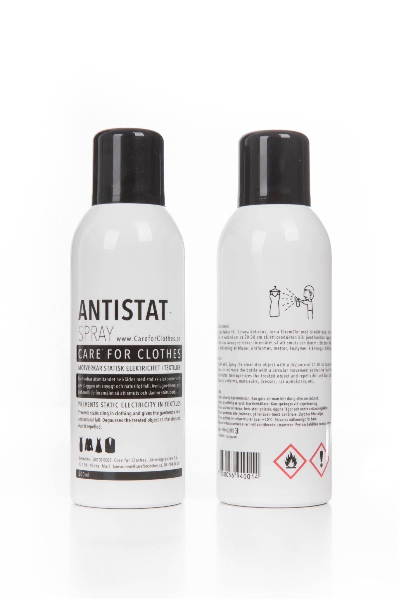 ANTISTAT SPRAY 200ml Counteracts static electricity in textiles